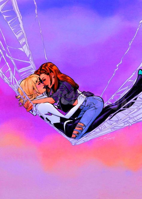 Gwen X Mj, Gwen Stacy Comic, Spiderman Gwen Stacy, Spider Gwen Art, Spiderman And Spider Gwen, Marvel Spider Gwen, Marvel Couples, Marvel Characters Art, Harry Potter Artwork