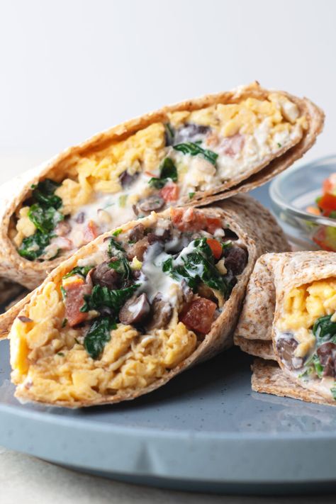 Southwestern Protein Breakfast Burrito High Protein Breakfast Burrito, Protein Breakfast Burrito, Low Calorie High Protein Breakfast, Healthy Breakfast Wraps, Healthy Breakfast Burrito, Breakfast Burritos Frozen, Healthy High Protein Breakfast, Low Calorie High Protein, High Protein Breakfast Recipes