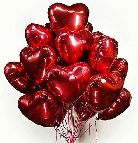 Amazon.com: 30 pcs Red Heart Balloons 18" Foil Love Balloons Mylar Balloons heart balloons for Valentines Day Propose Marriage Wedding Anniversary Backdrop Birthday Party Supplies : Home & Kitchen Red Heart Balloons, Balloon Modelling, Metallic Balloons, Love Balloon, Heart Balloons, Mylar Balloons, Balloon Bouquet, Child Day, Valentin Nap