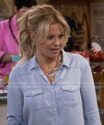 Candice Cameron Hair, Dj Tanner Fuller House, Candace Cameron Bure Style, Candace Cameron Bure Hairstyles, Candice Cameron Bure, Cameron Hair, House Outfit, Dj Tanner, Light Blonde Highlights