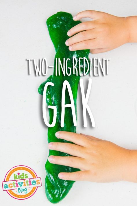 You will love this fun play recipe that you can make at home: two-ingredient gak! Gak Recipe, Colorful Slime, Homemade Slime Recipe, Moon Sand, Rainbow Slime, Homemade Slime, Decorating Diy, Science Activities For Kids, Kindergarten Ideas