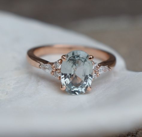 Moissanite Sapphire Engagement Ring, Engagement Rings No Diamond Stones, Blue And Diamond Engagement Rings, Colored Wedding Rings Sapphire, Engagement Rings With Other Stones, Engagement Ring Topaz, No Diamond Engagement Rings, Colour Stone Engagement Ring, Engagement Rings Light Blue