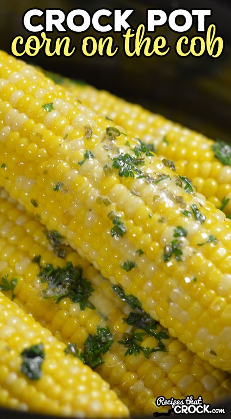 Crock Pot Corn on the Cob is the easiest way to make perfect corn on the cob every time! Let us show you how simple it is to make. It is a great way to fix up a batch of 6-8 ears for a cook-out with family and friends. Crock Pot Corn, Delicious Sides, Crock Pot Food, Corn Dog, Crockpot Dishes, Corn On The Cob, Corn Recipes, Crock Pot Slow Cooker, Crockpot Recipes Slow Cooker