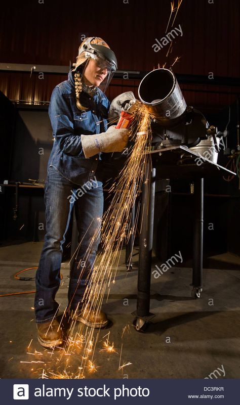 Women Welder Pictures, Woman Welder, Female Welder, Welding Women, Women Welder, Woman Mechanic, College Senior Pictures, Western Wear Outfits, College Senior