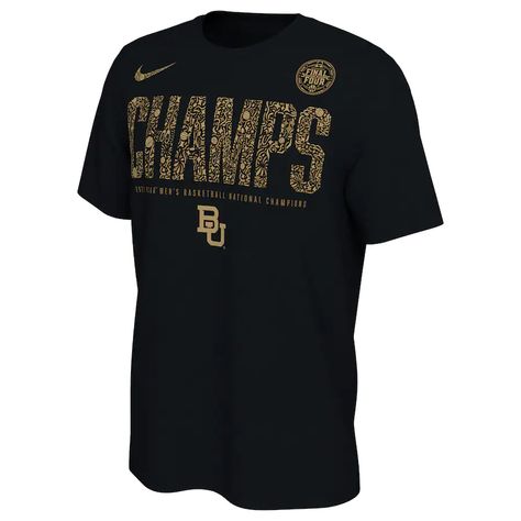 Baylor Bears Nike 2021 NCAA Men's Basketball National Champions Locker Room T-Shirt - Black Basketball Shirt Designs, Football Shirt Designs, Sports Tshirt Designs, Sport Shirt Design, Free T Shirt Design, School Spirit Shirts, Basketball Design, Champion Shorts, Sports Graphics