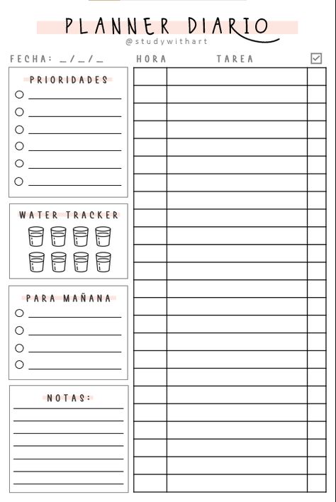 Aprende a organizarte – Planeadores descargables GRATIS – Weekly/daily planners – studywithart – Studywithart Agendas Aesthetic, Agenda Aesthetic, Daily Planner Ideas, Free Weekly Planner Templates, Free Weekly Planner, Bullet Journal August, Weekly Planner Design, Simple Weekly Planner, Planner School