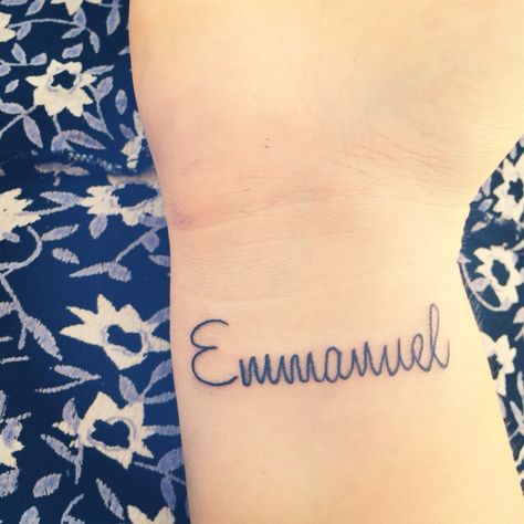 I set you as a seal upon my arm - Emmanuel. 'God with us' Emmanuel Tattoo, Scripture Tattoos, Tattoo Wedding, Tattoo Wedding Rings, Name Pictures, A Seal, Name Letters, Name Tattoos, Tattoo Inspo