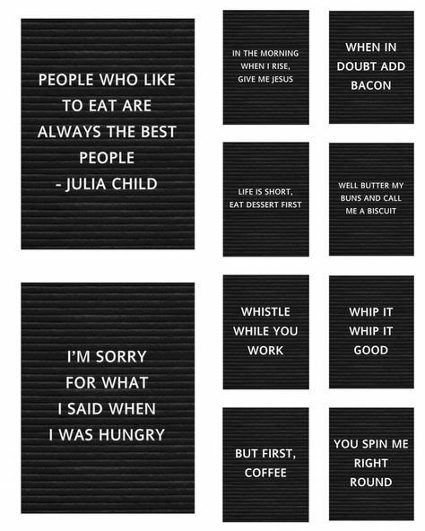 printable letterboard inspired kitchen signs #letterfolk Messages For Letter Board, Quotes To Put On Letter Board, Kitchen Board Sayings, Letter Board Quotes Kitchen, Letterfolk Christmas, Letter Board Quotes Inspirational, Sayings For Letter Boards, Letter Board Ideas, Letterboard Signs