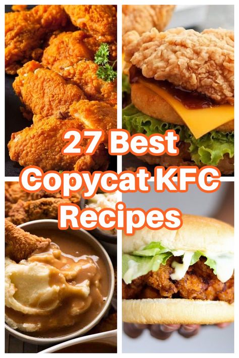 27 Best Copycat KFC Recipes - KFC Chicken Recipes Kfc Recipes, Bucket Of Chicken, Recipe For Kentucky Fried Chicken, Kfc Fried Chicken Recipe, Kfc Original Recipe, Gravy Biscuits, Copycat Kfc, Mashed Potatoes And Gravy, Recipes Copycat