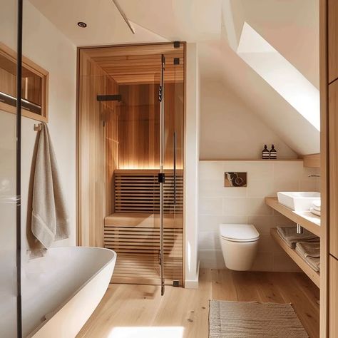 Home Sauna Ideas, Sauna Bathroom Ideas, Sauna Bathroom Design, Scandinavian Bathroom Ideas, Scandinavian Bathroom Design, Sauna Bathroom, No Privacy, Sauna Ideas, Home Sauna