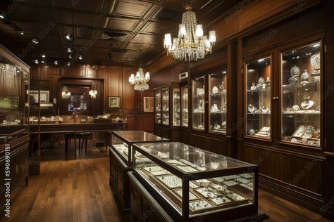 Modern Jewelry Store, Jewelry Store Interior, Wood Aesthetic, Store Interior, Antique Decor, Vintage Pins, Jewelry Store, Craft Room, Jewelry Stores