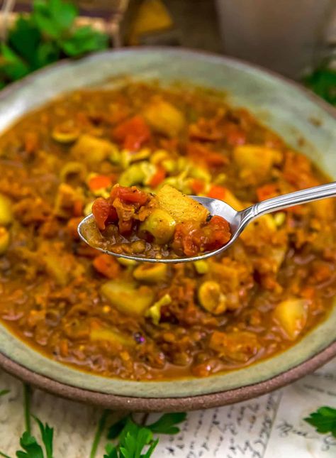 Get ready to tantalize your taste buds with this vibrant Vegan Picadillo-Style Chili, a delightful fusion that takes the classic chili you know and love to a whole new level! #wholefoodplantbased #vegan #oilfree #glutenfree #plantbased | monkeyandmekitchenadventures.com Vegan Picadillo, Classic Chili, Taste Buds, Get Ready, Whole Food Recipes, Chili, Gluten Free