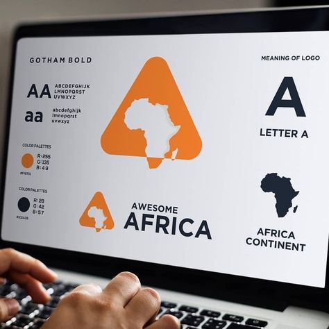 Logo Presentation Layout, Africa Logo Design, Africa Logo, Logo Presentation, Banner Design Inspiration, Presentation Layout, Instagram Branding, Media Logo, Travel Logo