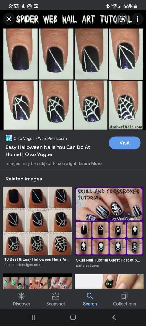 Diy Goth Nails, Halloween Nails At Home Easy, Simple Goth Nail Ideas, Easy Gothic Nails, Easy Goth Nail Art, Simple Diy Halloween Nails, Beginner Halloween Nails, Supernatural Nails, Gothic Nail Art