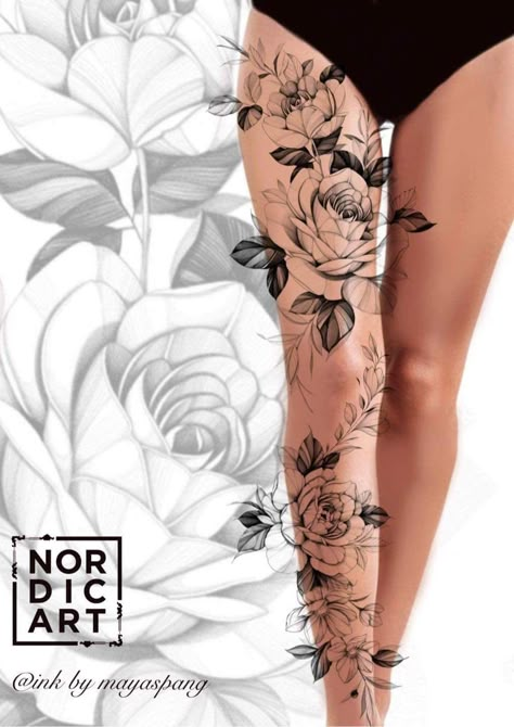 Knee Mandala Tattoos, Tattoo Women Arm, Women Forearm Tattoo, Upper Thigh Tattoo, Tattoo Bein Frau, Flower Leg Tattoos, Gotik Tattoo, Upper Thigh Tattoos, Delicate Tattoos For Women