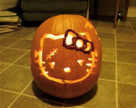 Hello Kitty Frankenstein Hello Kitty Frankenstein, Kitty Pumpkin, Hello Kitty Pumpkin, Dark Core, Barbie Tingz, Halloween Pumpkin Designs, Pumpkin Designs, Halloween Bash, Hello Kitty Halloween