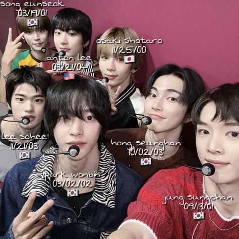 Riize Boy Group, Dance Group Names Ideas, Riize Ot7 Group Photo, Anton Lee, Riize Members With Name, Riize Group Photo, Riize Members, Eunseok Riize, Seunghan Riize Boy Group