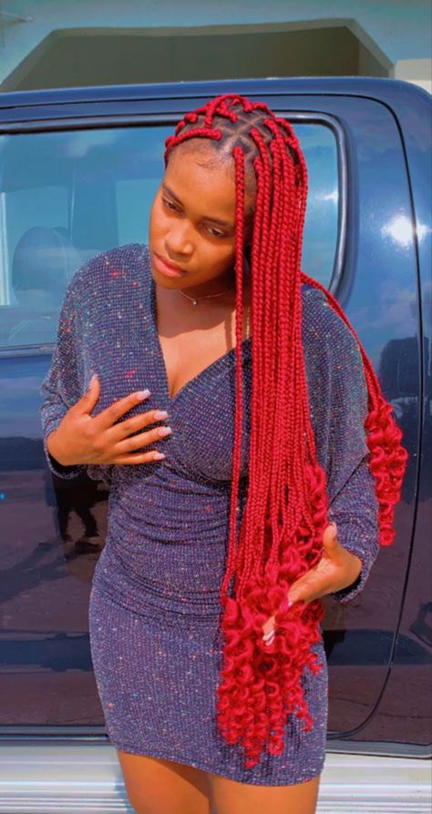 Wine Box Braids, Big Box Braids, Wine Box, Wine Colored, Box Braids, Braids, Wine, Quick Saves, Color