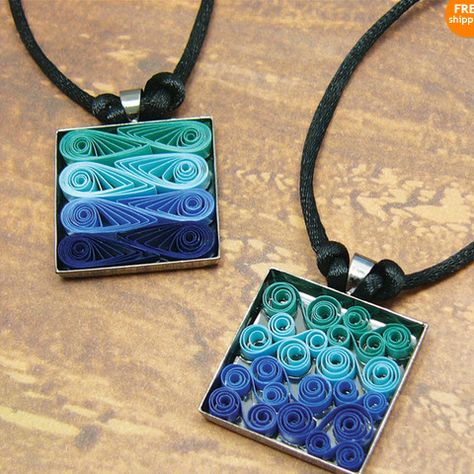 Waves necklace Waves Necklace, Quilling Necklace, Paper Quilling Jewelry, Paper Quilling Patterns, Quilled Jewellery, Quilling Earrings, Quilled Creations, Quilling Jewelry, Resin Jewelry Diy