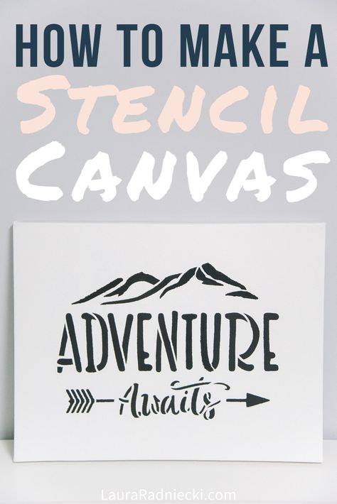 Stencil On Canvas, Spray Paint Crafts, Spray Paint Projects, Stencils Tutorials, Easy Diy Home Decor, Stencil Wall Art, Diy Spray Paint, Cricut Stencils, Canvas Letters