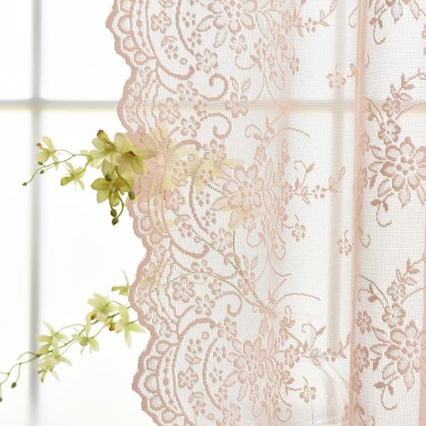 Curtains For Girls Room, Sheer Lace Curtains, Girls Room Curtains, Vintage Lace Curtains, Lace Curtain Panels, Lace Window, Window Sheers, Privacy Window, Window Privacy