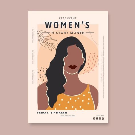 Women's History Month, Women's History, Women’s History, Vertical Poster, Womens History Month, Free Event, 8th Of March, Women In History, Poster Template