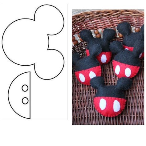 Disney Felt Ornaments, Mickey Ornaments, Felt Characters, Felt Ornaments Diy, Minnie Mouse Pictures, Tema Disney, Diy Felt, Gnome Patterns, Felt Christmas Ornaments