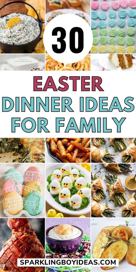 Easy Easter Dinner Ideas, Creative Easter Desserts, Easter Potluck, Easter Dinner Party, Easy Easter Dinner, Easter Dinner Ideas, Easter Buffet, Easter Dinner Menus, Easter Party Food