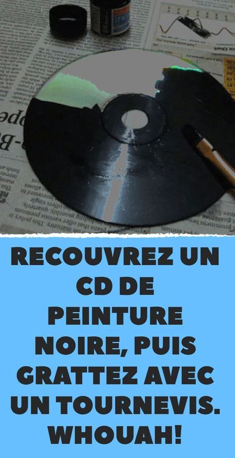 Recouvrez un CD de peinture noire, puis grattez avec un tournevis. Whouah! Crafts With Cds, Kitchen Ideas Modern Luxury, Cd Art, Grey Cabinets, Cabinets Kitchen, Design Kitchen, Diy Bathroom, Inspired Homes, Projects For Kids