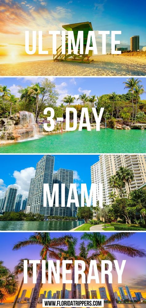 Ultimate 3-Day Miami Itinerary Miami Trip Packing Lists, Top Things To Do In Miami, Downtown Miami Things To Do, 3 Days In Miami, Miami 3 Day Itinerary, Miami Itenary, 30th Birthday Miami, Miami To Do List, Miami Trip Ideas