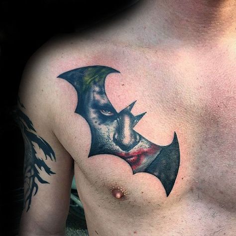 Batman Joker Tattoo, Joker Tattoos, Comic Book Tattoo, Joker Tattoo Design, J Tattoo, Batman Tattoo, Joker Tattoo, Batman Wonder Woman, Disney Tattoo