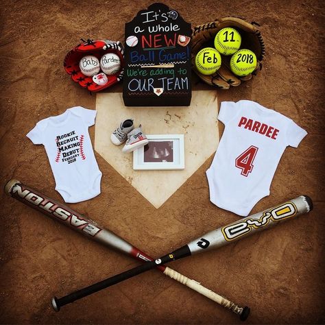 Baseball Baby Announcement, Baseball Pregnancy Announcement, Baseball Gender Reveal, Baby Boy Baseball, Pregnancy Announcement Family, Baby Announcement Photoshoot, Baby Shower Announcement, Cute Pregnancy Announcement