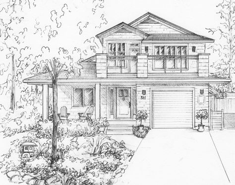 Photo Drawn in Ink of House or Building, 8"x 10", drawn from your photos, including 11"x 14" cream colored mat Watercolor House Painting, Retractable Roof, House Portrait, House Sketch, Architecture Concept Drawings, Interior Sketch, Architecture Drawing Art, House Portraits, Plant Drawing