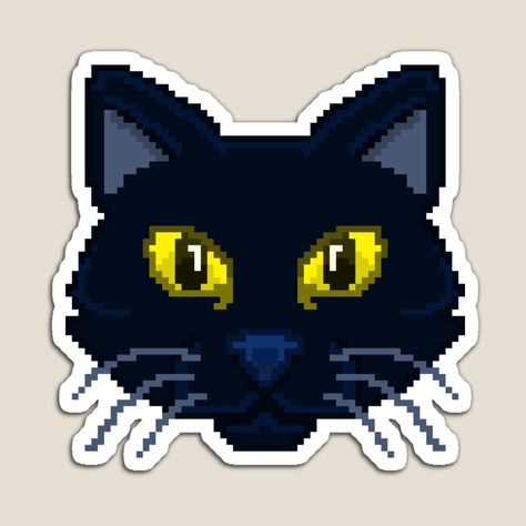 Get my art printed on awesome products. Support me at Redbubble #RBandME: https://www.redbubble.com/i/magnet/Black-Cat-Pixel-Art-by-galaxydaydreams/164833863.TBCTK?asc=u Cat Design, Halloween House, Pixel Art, Black Cat, Magnets, Cross Stitch, Halloween, Art Prints, Black