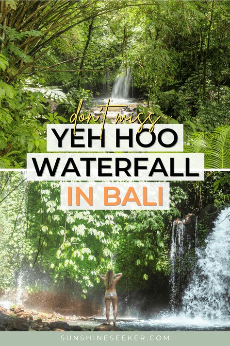 See why you should add Yeh Hoo Waterfall to your Bali itinerary and why it's the perfect addition to your Jatiluwih day trip. Bali Destinations, Munduk Bali, Waterfall Bali, Bali Waterfalls, Bali Itinerary, Voyage Bali, Bali Vacation, Bali Travel Guide, Travel Destinations Asia