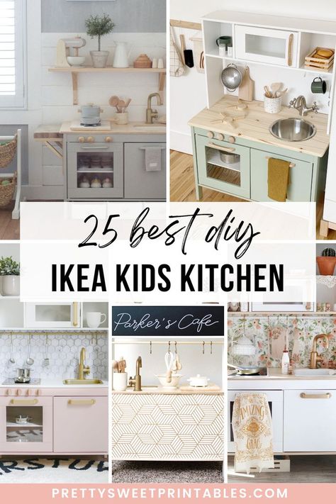 diy ikea play kitchen duktig hacks Functional Play Kitchen, Ikea Toy Kitchen Hack, Ikea Kids Kitchen Hack, Best Diy Ikea, Ikea Kitchen Diy, Ikea Toy Kitchen, Ikea Kids Playroom, Functional Play, Ikea Play Kitchen Hack