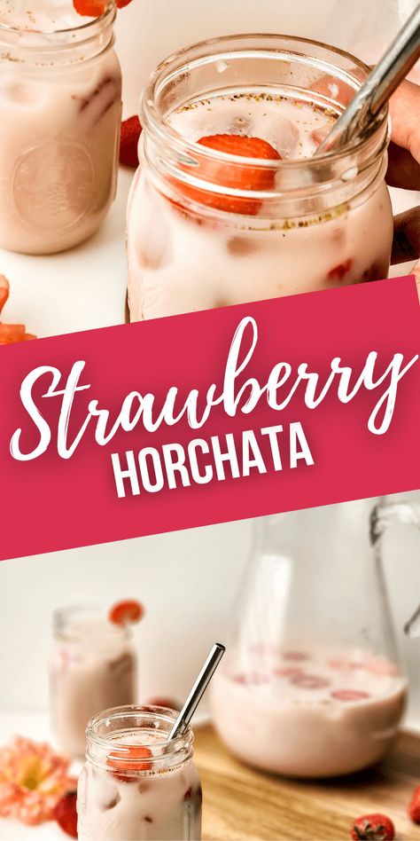 Strawberry Horchata is the perfect summertime drink that will take your sipping experience to new heights. This recipe is a twist on the classic Mexican rice drink that combines the lusciousness of ripe strawberries with the creamy goodness of cinnamon-spiced horchata. Horchata Recipe Mexican, Strawberry Horchata, Strawberry Drink Recipes, Horchata Drink, Homemade Horchata, Grilled Corn Salsa, Pink Drink Recipes, Horchata Recipe, Chicken Tacos Easy