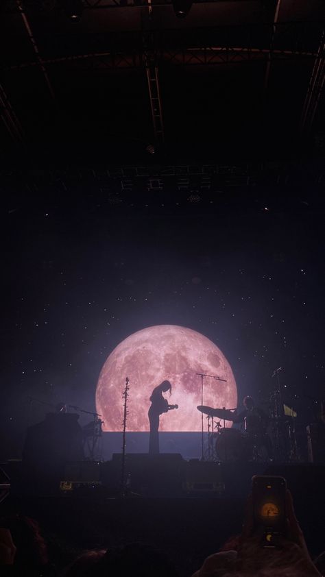 Moon Song Wallpaper, Moon Song Aesthetic, Talking To The Moon Aesthetic, Moon And Music Aesthetic, Moon Song Poster, Moon Song Phoebe Bridgers Aesthetic, Phoebe Bridgers Moon Song Art, Phoebe Bridges, Girl Watching Moon