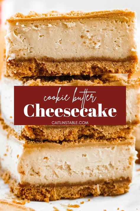 These 9x13 cookie butter cheesecake bars are easy, homemade and delicious! Made with a lotus biscoff cookie crumble and cream cheese, you can also use Trader Joe's cookie butter as a simple alternative. Pair these biscoff cheesecake bars with your favorite cookies and enjoy. 9x13 Cheesecake, Cheesecake Bars 9x13, Biscoff Cheesecake Bars, Trader Joes Cookie Butter, Cookie Butter Cheesecake, Biscoff Cheesecake, Biscoff Cookie Butter, Biscoff Cookies, Lotus Biscoff