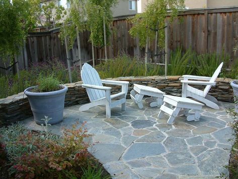 New Patio Ideas, Slate Patio, Backyard Plan, Garden Paving, Gif Animated, Front Patio, Patio Landscaping, Firepit, Pool Patio