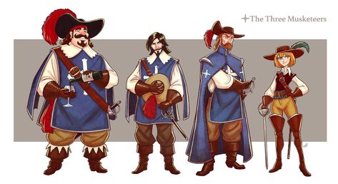 ArtStation - Character Design Class - The Three Musketeers, Arturo Aguirre Art Enrique Fernandez, Classic Characters, Three Musketeers, The Three Musketeers, Cat Character, Animation Reference, Design Course, Character Design References, Character Aesthetic