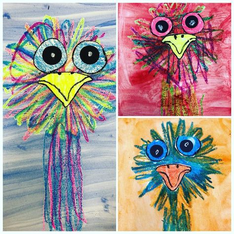 Lauren Belgrade on Instagram: “My ESE self contained class read Edward the Emu and then made their own emu 🎨 😍 #elementaryart #artclass #artteacher #primaryart #emu” Emu Craft Preschool, Wombat Craft For Kids, Edward The Emu Activities, Australian Animal Art, Ostrich Craft, Edward The Emu, Contained Art, Emu Art, Emus Art