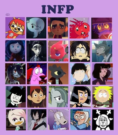 Infp Cartoons Character, Enfp Cartoon Characters, 16 Personalities Characters, Infp 6w5, Enfp Character, Type Infp, Infp Characters, Legend Aesthetic, Infp Aesthetic