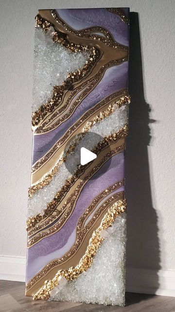 Geode Epoxy, Mom Decor, Resin Geode Art, Geode Crystals, Resin Dominoes, Resin Geodes, Resin Art Canvas, Epoxy Wall, Resin Crystals