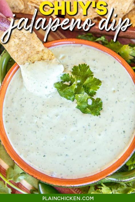 Creamy Jalapeno Dip, King Ranch Chicken, Jalapeno Dip, Creamy Jalapeno, Ranch Chicken Casserole, Jalapeno Recipes, Plain Chicken, Tasty Kitchen, Chips And Salsa