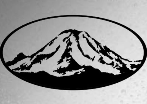 Mt. Rainier My Rainier Tattoo, Mt Rainer Tattoo, Mount Rainer Tattoo, Mt Rainier Tattoo, Mount Rainier Tattoo, Rainier Tattoo, Washington Tattoo, Underglaze Designs, Mountain Tattoos