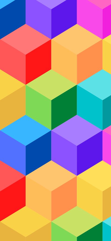 phone wallpaper featuring multi-colored isometric cubes Rubiks Cube Wallpaper, Rubiks Cube Aesthetic, Cube Character, 3d Cube Wallpaper, Isometric Pattern, Isometric Cube, Animation Inspiration, Cube Pattern, Palette Design