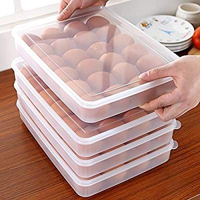 Amazon.com: HansGo 24 Eggs Dispenser Holder Large Capacity Egg Box Carrier Container Storage Case Eggs Tray Holder with Lid: Kitchen & Dining Eggs Holder, Clean Refrigerator, Egg Container, Airtight Storage, Egg Box, Egg Storage, Refrigerator Storage, Kitchen Cabinets Makeover, Plastic Eggs