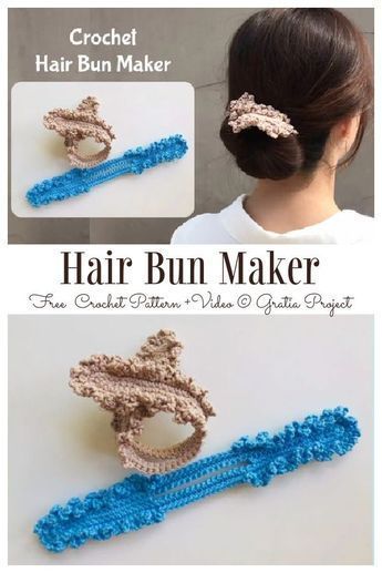 Crochet Hair Bun, Diy Crochet Hair Accessories, Hair Twist Bun, Crochet Hairband, Hair Bun Maker, Crochet Hair Clips, Bun Maker, Crochet Bows, Crochet Hair Accessories