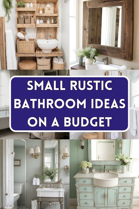 Small Rustic Bathroom Ideas on a Budget Country Bathroom Ideas Rustic, Rustic Small Bathroom Ideas, Rustic Bathroom Decor Farmhouse, Small Rustic Bathroom Ideas, Small Rustic Bathroom, Diy Rustic Bathroom, Unique Rustic Decor, Rustic Bathroom Accessories, Rustic Bathroom Ideas